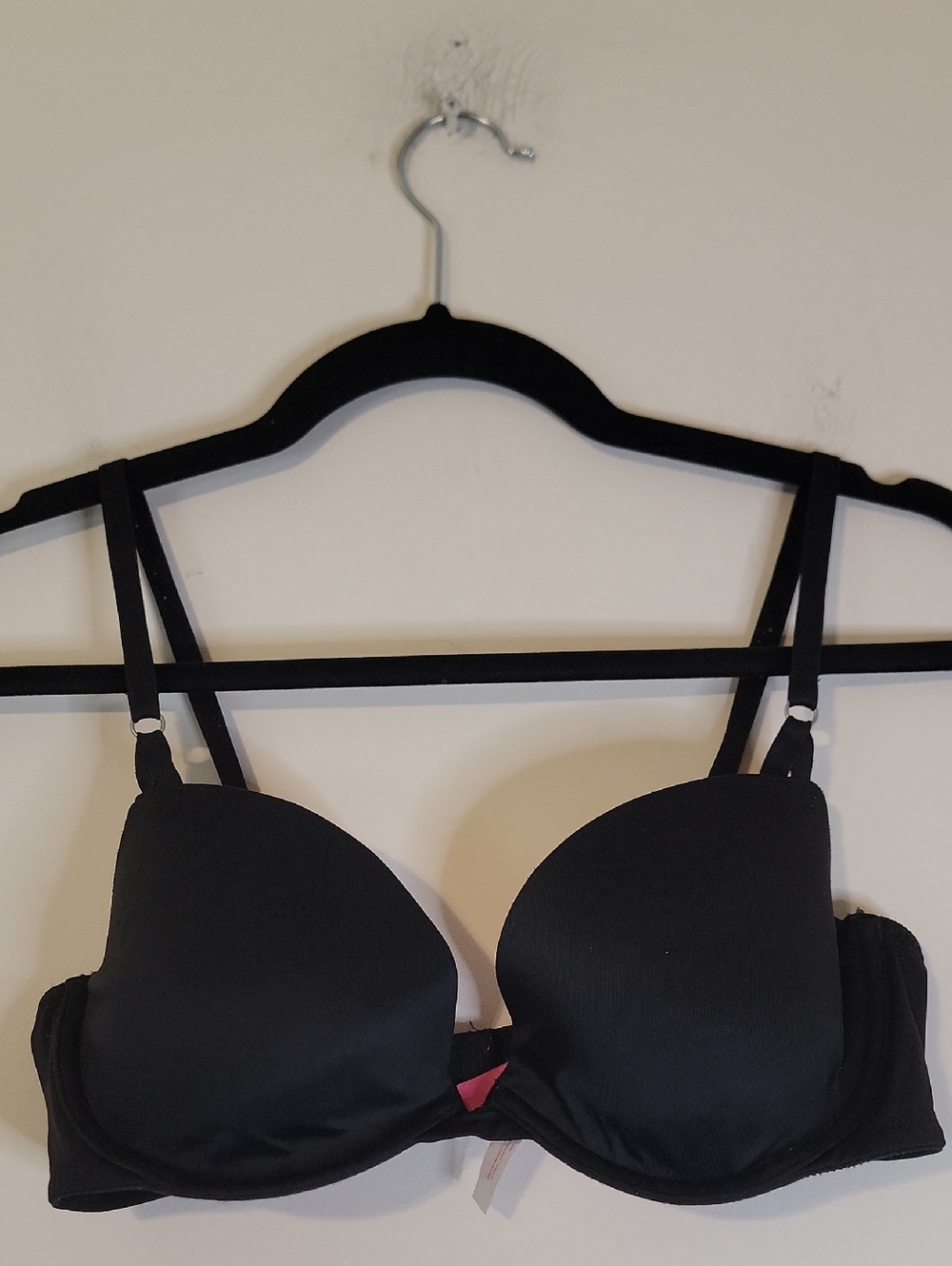 PINK Victoria's Secret Black Double-Strap Push-Up Bra